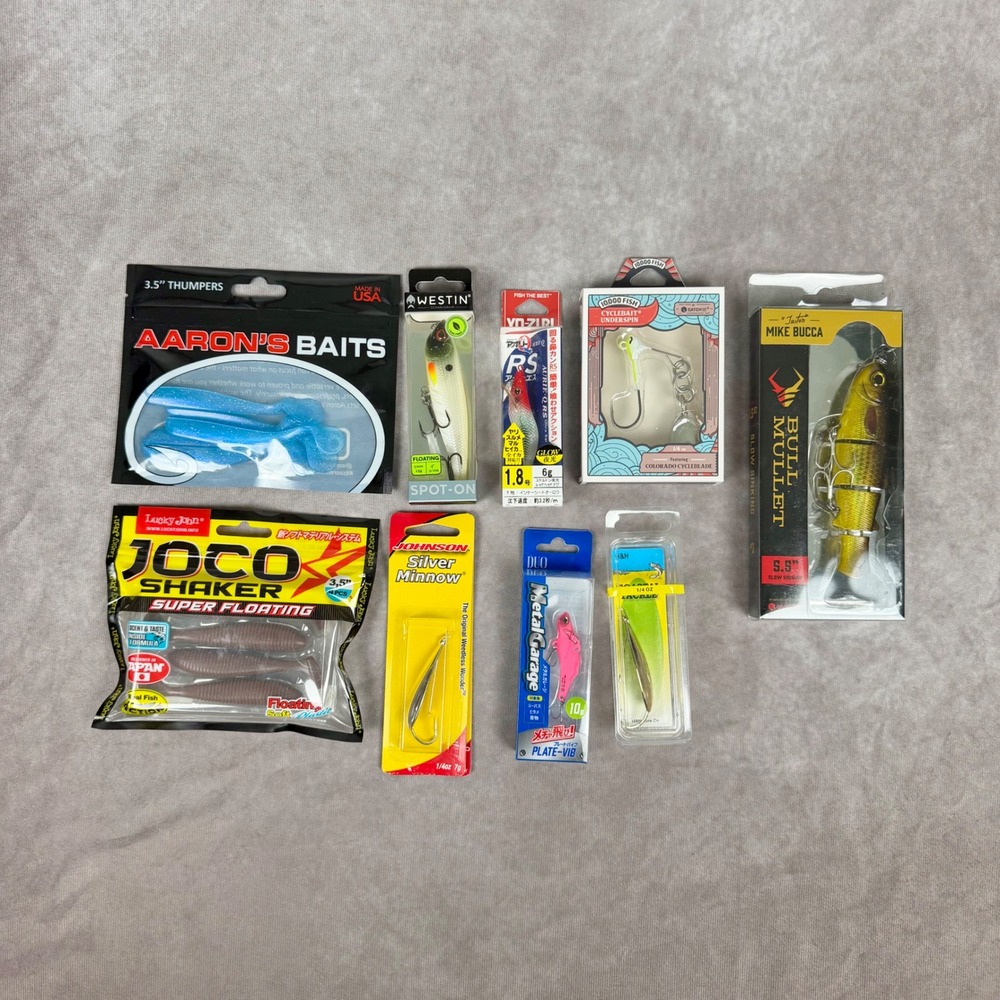 9pc Fishing Lure Lot Mike Bucca Bull Mullet Westin Yo-Zuri Johnson Duo Fish NEW